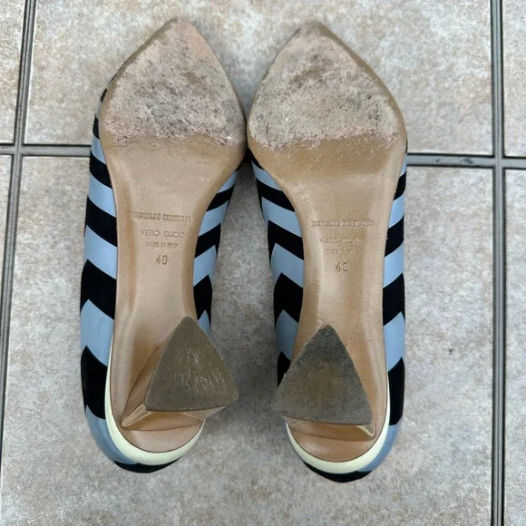 NICHOLAS KIRKWOOD  ZIGZAG PRINT LEATHER PUMPS - Picture 8 of 15